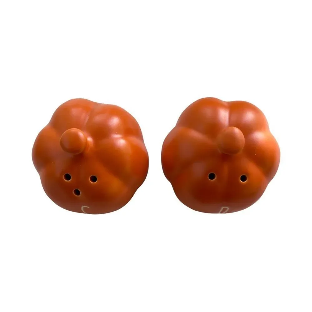 Rae Dunn Fall Ceramics Pumpkin Salt & Pepper Shakers New in Box